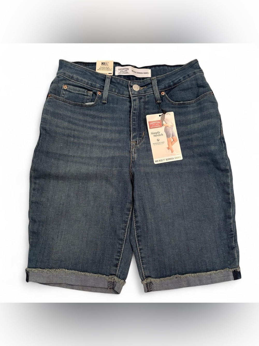 Signature by Levi Strauss Blue Denim Bermuda Shorts